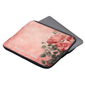 Housse Pour Ordinateur Portable Roses roses et Arrière - plan rose