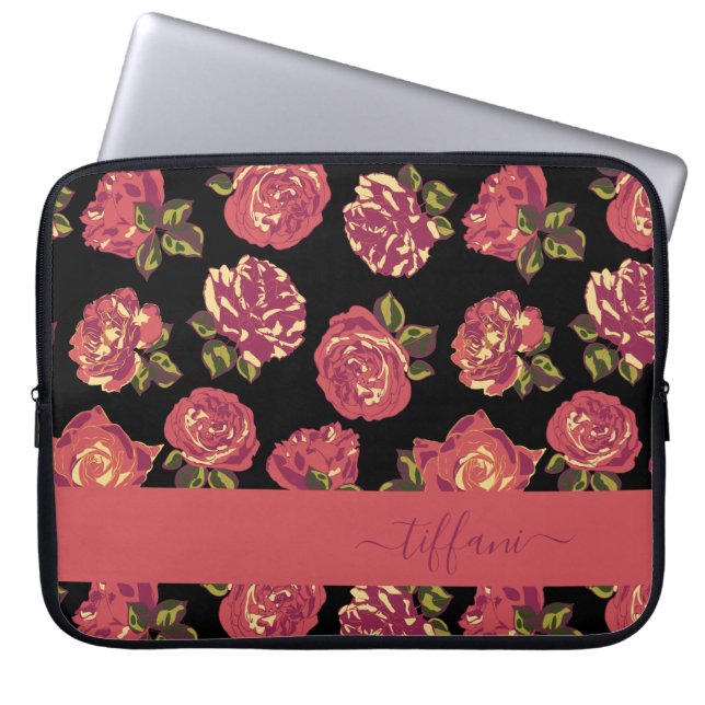 Housse Pour Ordinateur Portable Roses roses roses en fleur - Manches d'ordinateur  (Devant)