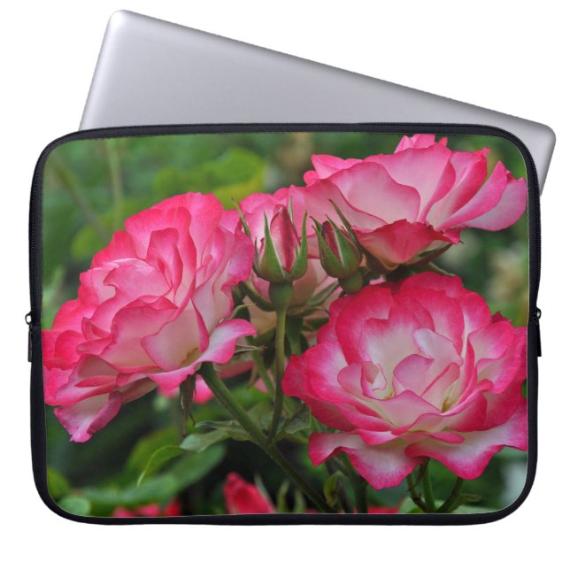 Housse Pour Ordinateur Portable Roses roses roses et blanches (Devant)