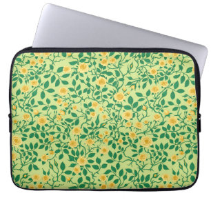 Housse Pour Ordinateur Portable Roses sauvages en jaune et vert