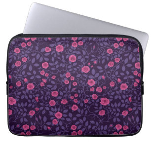 Housse Pour Ordinateur Portable Roses sauvages en rose et violet