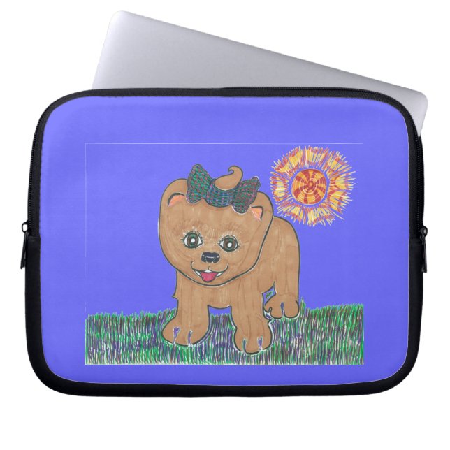 Housse Pour Ordinateur Portable Rosie le chiot de Pomeranian (Devant)