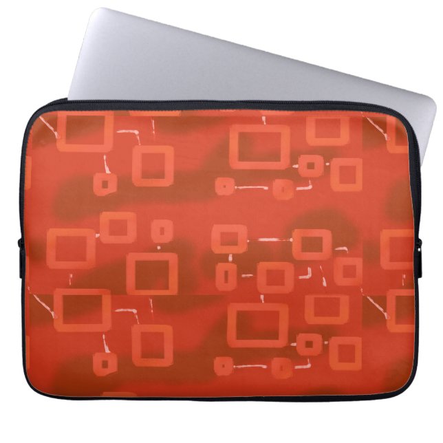 Housse Pour Ordinateur Portable Rouge Abstrait Géométrique Fantaisiste (Devant)