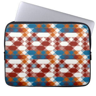 Housse Pour Ordinateur Portable rouge blanc bleu et orange géométrique