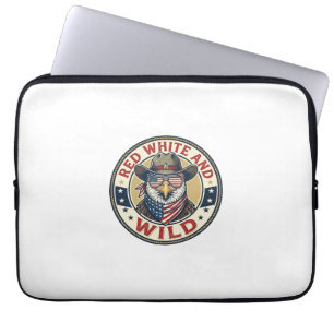 Housse Pour Ordinateur Portable Rouge Blanc Et Sauvage Patriotique Patriotique Ani