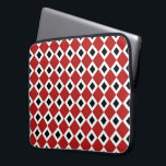 Housse Pour Ordinateur Portable Rouge, Blanc, Motif Diamant Noir<br><div class="desc">Un motif classique aux formes diamant rouge et blanc imbriquées. Chaque diamant blanc contient un petit diamant noir qui ajoute de la profondeur à la conception originale. numériquement créé une image. Copyright © 2013 Claire E. Skinner. Tous droits réservés.</div>