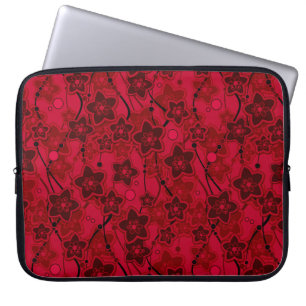 Housse Pour Ordinateur Portable rouge brun floral rustique mode motif rétro