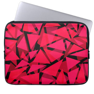 Housse Pour Ordinateur Portable rouge écarlate motif, géométrique, abstrait th