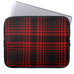 Housse Pour Ordinateur Portable Rouge et noir tartan plaid écossais patte transpar