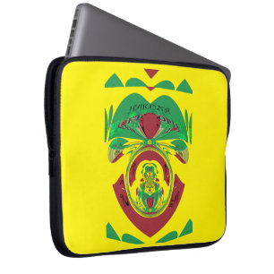 Housse Pour Ordinateur Portable Rouge éthiopien élégant, doré, vert : Protégez vot