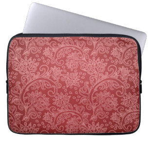 Housse Pour Ordinateur Portable Rouge Paisley Damassé Designer Floral Vintage Clas