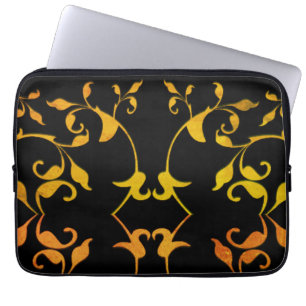Housse Pour Ordinateur Portable Rouille défilante et soie noire