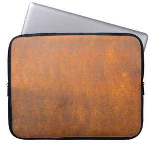 Housse Pour Ordinateur Portable Rouille noire, texture métallique gros plan.