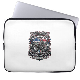 Housse Pour Ordinateur Portable Route patriotique 1776 Cavalier Motard Route Liber