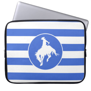 Housse Pour Ordinateur Portable Royal Blue and White Strips; Rodeo Cowboy