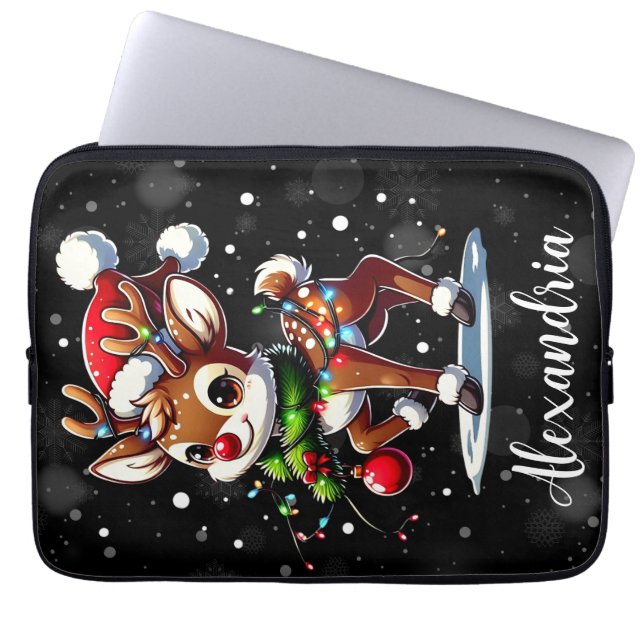 Housse Pour Ordinateur Portable Rudolph Le Nez Rouge Noël (Devant)