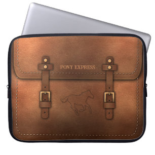 Housse Pour Ordinateur Portable Sacoche aspect cuir du Pony Express