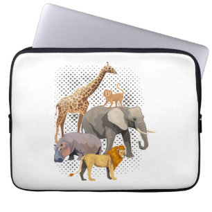 Housse Pour Ordinateur Portable Safari Squad Africain Safari Animaux Drôle Zoo Ani