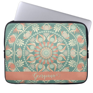 Housse Pour Ordinateur Portable Sage rétro et Mandala de sable personnalisé