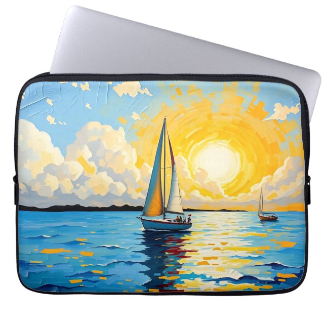 Housse Pour Ordinateur Portable Sailboat at Sunset (Devant)