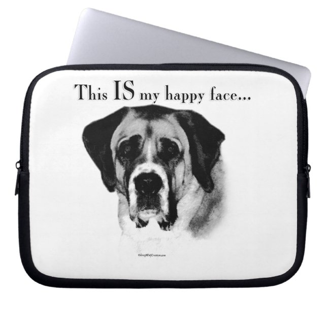 Housse Pour Ordinateur Portable Saint Bernard Joyeux Visage (Devant)