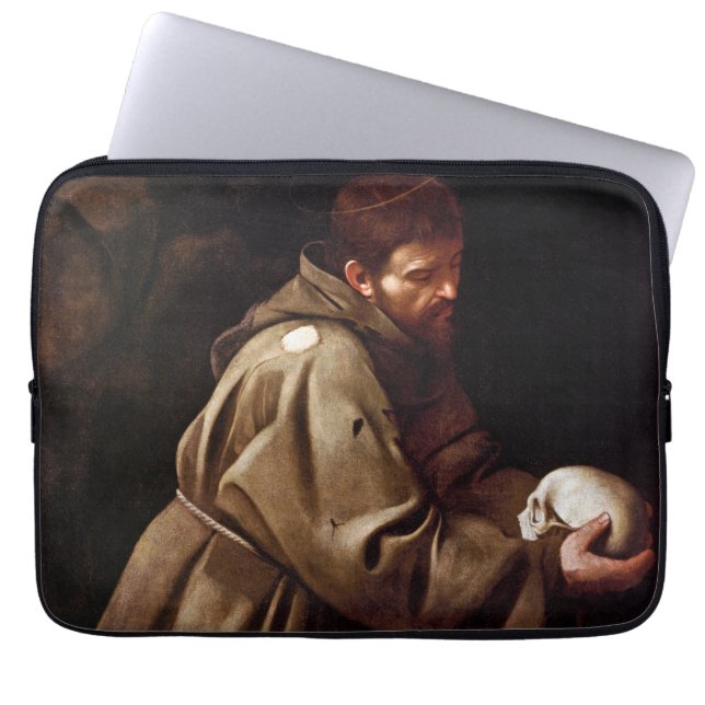 Housse Pour Ordinateur Portable Saint Francis dans la prière - Caravaggio (Devant)