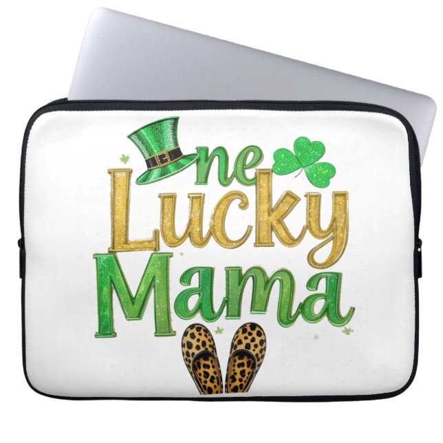 Housse Pour Ordinateur Portable Saint Patrick chanceuse Maman (Devant)