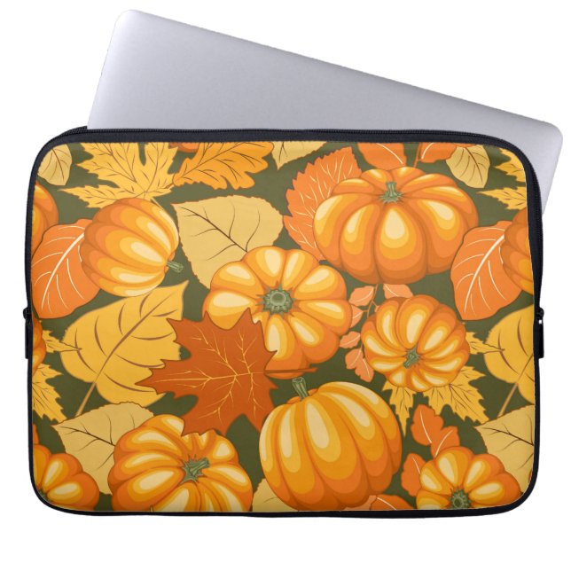 Housse Pour Ordinateur Portable Saison d'automne Halloween Citrouille Motif (Devant)