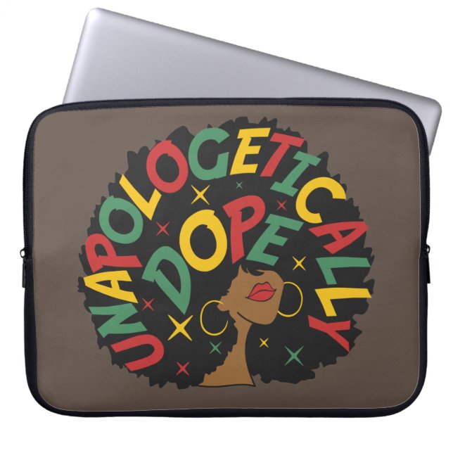 Housse Pour Ordinateur Portable Sans excuses Dope Black Girl Afro (Devant)