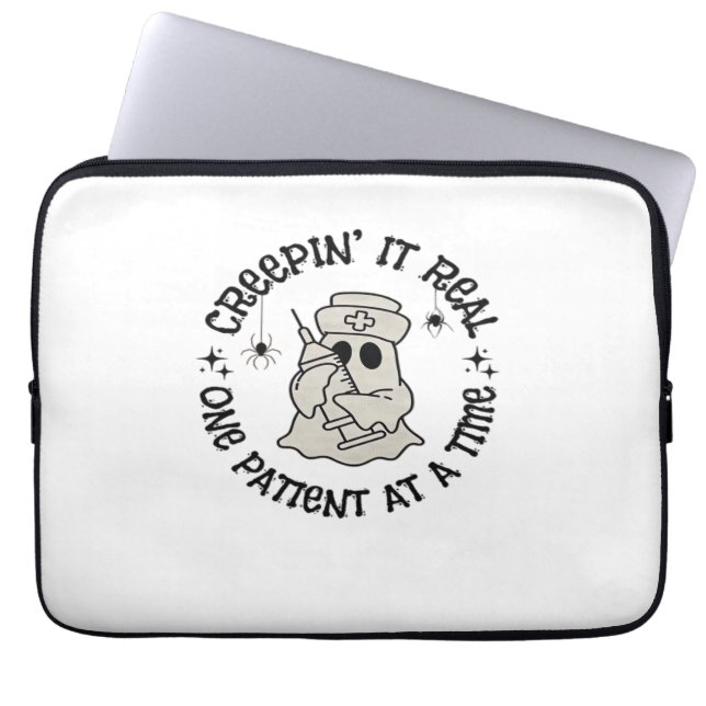 Housse Pour Ordinateur Portable Santé Halloween, Le Creeping It Real Un Patient (Devant)