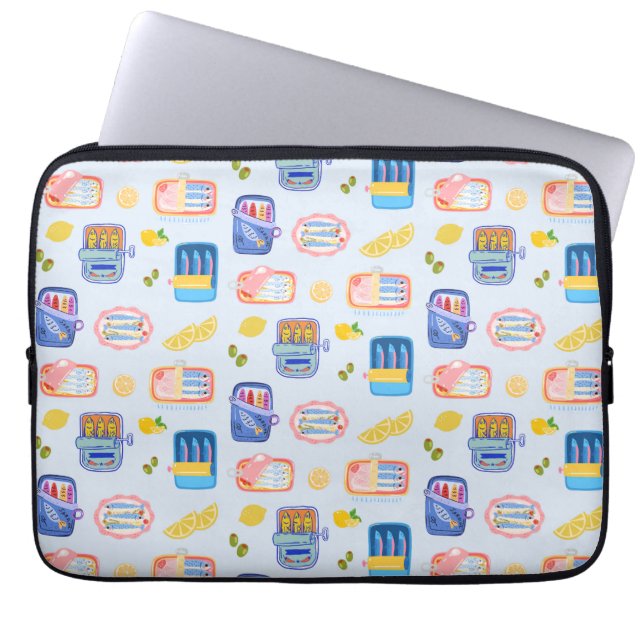 Housse Pour Ordinateur Portable Sardines et citrons (Devant)