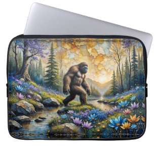 Housse Pour Ordinateur Portable Sasquatch dans la vallée de Floral Mountain