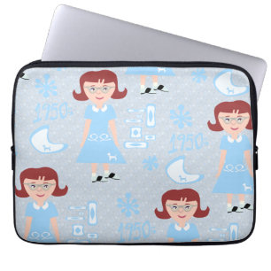 Housse Pour Ordinateur Portable Sassy Cinties Girl Blue Classic Motif