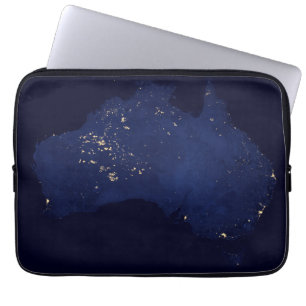 Housse Pour Ordinateur Portable Satellite Les Lumières Nocturnes De L'Australie.