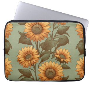 Housse Pour Ordinateur Portable Sauge et Tournesols II