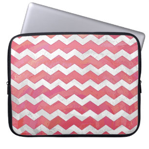 Housse Pour Ordinateur Portable Saumon Swirl Chevron Motif