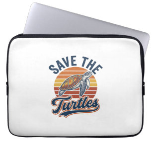 Housse Pour Ordinateur Portable Sauver les tortues Design de T-Shirt de Tortue de