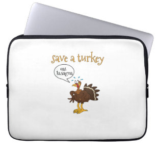 Housse Pour Ordinateur Portable Sauvez une Turquie manger Lasagna drôle Thanksgivi