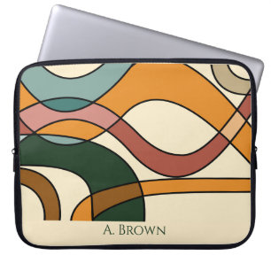 Housse Pour Ordinateur Portable Savane Sérène Douce Abstrait Terreux Monogramme