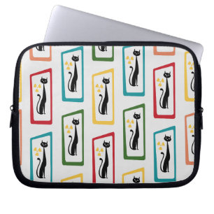 Housse Pour Ordinateur Portable Schrödinger's Cat Mid Century Moderne multicolore