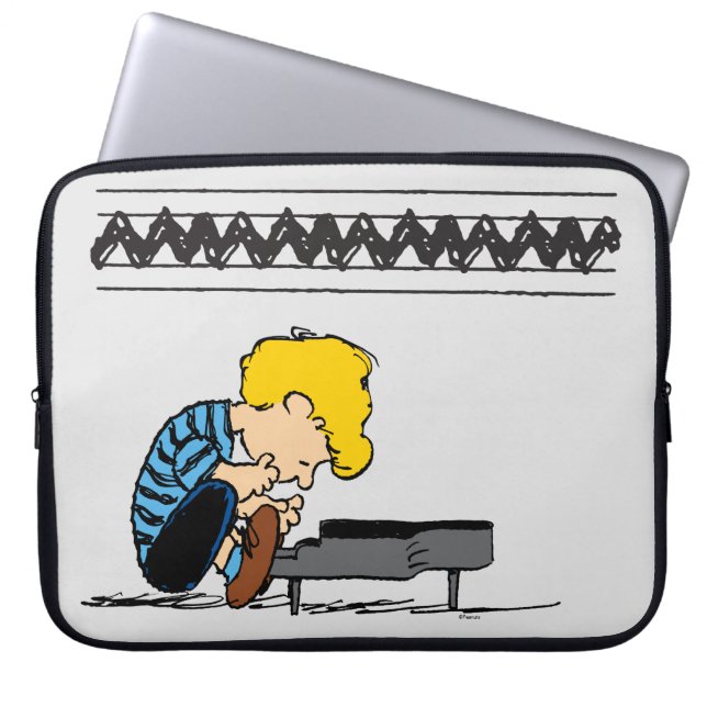 Housse Pour Ordinateur Portable Schroeder Charlie Musique Brown (Devant)