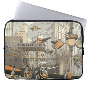 Housse Pour Ordinateur Portable Science-fiction vintage Paris urbain steampunk