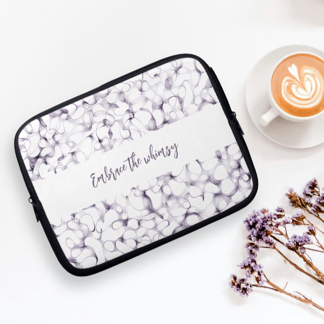 Housse Pour Ordinateur Portable Script Abstrait des traits de stylo (Créateur téléchargé)