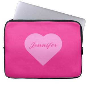 Housse Pour Ordinateur Portable Script de calligraphie minimaliste rose personnali