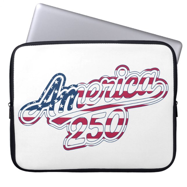 Housse Pour Ordinateur Portable Script Drapeau Semiquincentenaire America 250 (Devant)