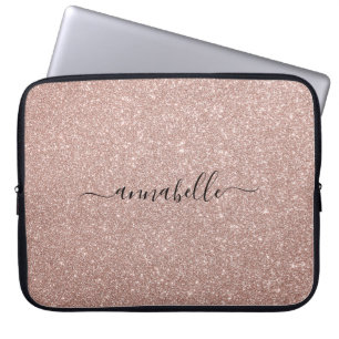 Housse Pour Ordinateur Portable Script moderne fille rose rose Parties scintillant