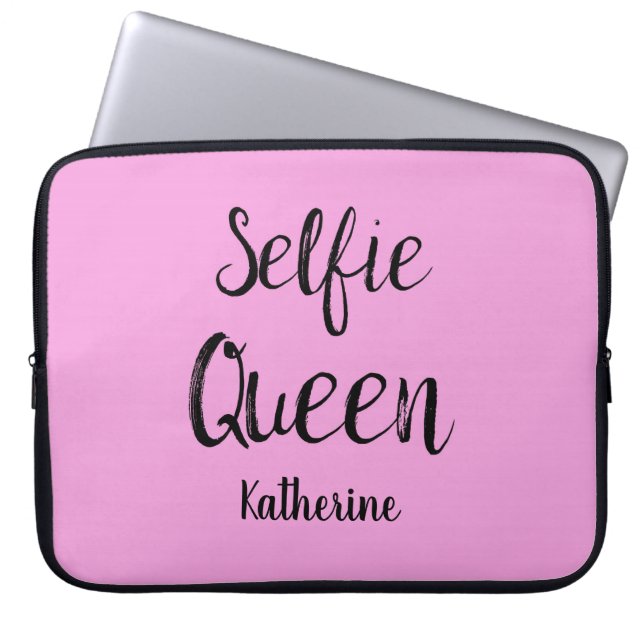 Housse Pour Ordinateur Portable Selfie Nom Reine Pink Personnalisé (Devant)