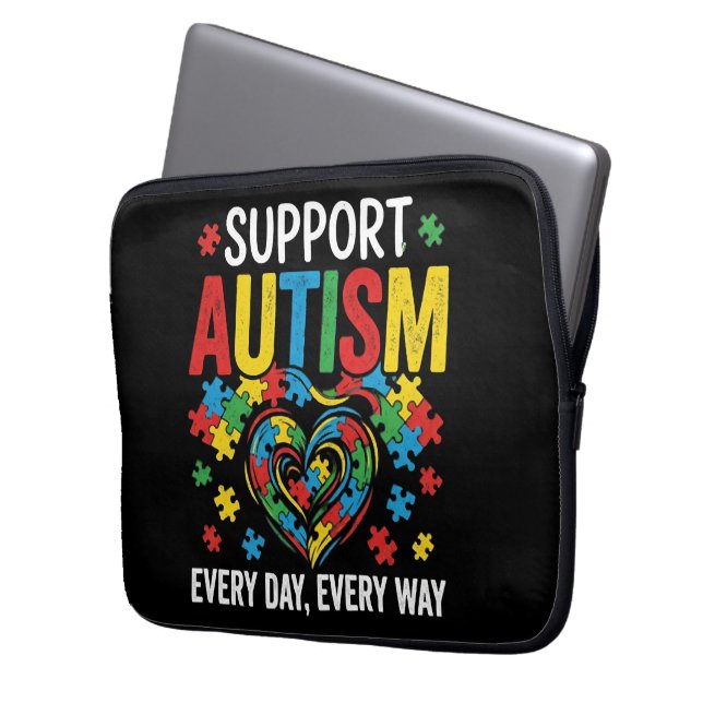 Housse Pour Ordinateur Portable Sensibilisation à l'autisme (devant gauche)