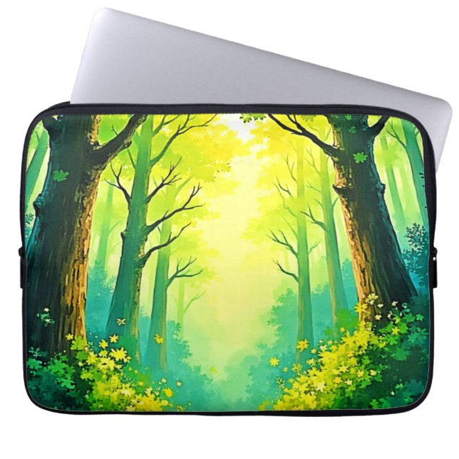 Housse Pour Ordinateur Portable Sentier forestier ensoleillé (Devant)