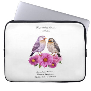 Housse Pour Ordinateur Portable Septembre Aster Flower with Birth Cadeau